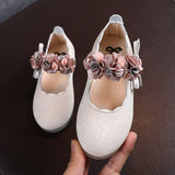 Girls Leather Shoes Autumn Fashion Flower Kids Princess Shoes Flat Heels Floral Little Girl Shoes Size 22-31