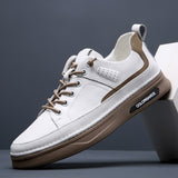 Luxury Brand Men's Shoes Fashion Elegant Designer Vulcanized Shoes Genuine Leather White Moccasins Soft Outdoor Sneakers Shoes