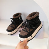 Autumn/Winter Children Boots For Boys Warm Plush Rubber Sole Toddler Kids Sneakers  Fashion Girls Boots 21-30