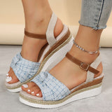 Wedge Sandals for Women Summer Peep Toe Non Slip Gladiator Shoes Woman Fashion Bowtie Platform