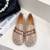 Newly Square Toe Women's Flats Designer Cutout Shoes Ladies Wide Fit Soft Leather Moccasins Female Driving Sneakers