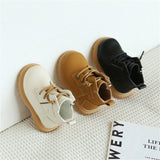 Spring Baby Boots Leather British Style Boys Fashion Boots Rubber Sole Zip Side Toddler Girls Ankle Boots 15-25