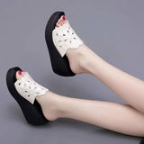 Summer wedges Sandals Thick Bottom High Heel Waterproof  hollow flowers Platform Slippers Fashion women shoes heels slippers