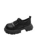 Winter Shoes Women Clogs Platform Oxfords All-Match Loafers With Fur Round Toe British Style Casual Female Sneakers Creepers Lea