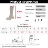 Autumn Winter New Chunky Platform Long Boots Women Thick-soled Stretch Knitted Knee High Boots Woman