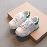 Spring New Children Fashion Soft White Boys Sports Shoes Korean Style Students Lace-up Light Sneakers for Girls Versatile