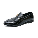 Black Men Loafers Shoes Crocodile Pattern Men Dress Sheos Round Toe Wedding Men Shoes Free Shipping Zapatos De Vestir Hombre