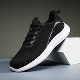 Pphmm Classic Mens Sneakers Casual Mesh Breathable Jogging Gym Shoes Men Plus Size Trainers Soft Bottom Durable Black Men Sneaker