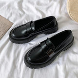 Womens Derby Shoes Black Flats British Style Casual Female Sneakers Ladies' Footwear Shallow Mouth Loafers With Fur Soft