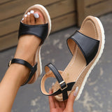 Lightweidght Wedge Sandals for Women Summer Buckle Strap Platform Sandles Woman Thick Sole Non Slip Casual Sandalias Mujer