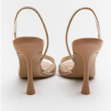 Womens High Heel Sandals Summer Transparent Heels Luxury Rhinestone Strap Slingbacks Female Sexy Party Wedding Pumps Shoes