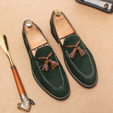 New Loafers Casual Shoes Flock Brown Breathable Slip-On Tassels Spring Men Shoes Free Shipping Size 38-47 Zapatos De Hombre