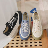 Spring New Retro Canvas Shoes Female Students Classic Wild Korean Thick-soled Horseshoe Shoes Street Clapper Shoes