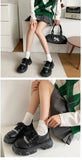 Winter Shoes Women Clogs Platform Oxfords All-Match Loafers With Fur Round Toe British Style Casual Female Sneakers Creepers Lea