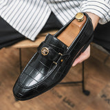 New Black Loafers Men Slip-On Round Toe Fashion Mens Dress Shoes Wedding Shoes for Men Size 38-47