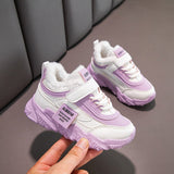 Spring New Kids Sneakers PU Girls Casual Mesh Solid Pink Light Boys White Hook & Loop Children Non-slip Sports Shoe Fashion