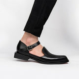 New Black Casual Business Men Shoes Buckle Strap  Round Toe Sandals Shoes for Men with Free Shipping Size 38-46