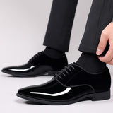 Classic Patent Leather Shoes for Men Casual Business Shoes Lace Up Formal Office Work Shoes for Male Party Wedding Oxfords