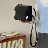 Retro Patent Leather Women's Underarm Bag Fashion Ladies Small Square Shoulder Messenger Bags Casual Female Purse Handbags