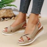 Fashion Peep Toe Wedge Sandals for Women Summer Lightweight Platform Gladiator Shoes Woman Plus Size Non Slip Beach Sandals