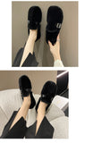 Shoes Woman Flats Mixed Colors Shallow Mouth Round Toe Casual Female Sneakers Autumn Slip-on Loafers Fur Modis Dress Winter Boat