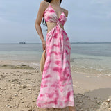 Summer Maxi Strap Dress Women 2022 Long Elegant Flowy Boho Hawaiian Vacation Dresses for Wedding Guest Bridesmaid Birthday Prom