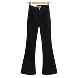 Casual Bell Bottom Pants Jeans for Women Blue Elastic Fashion Y2K Trousers Autumn New High Waisted Flare Jeans