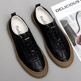 Fashion Vintage Mens shoes Luxury Genuine Leather Casual Shoes men Black outdoor flats New Breathable Sneakers male loafers