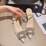 Women Luxury Pumps Transparent High Heels Sandals Women New Brand Fashion High Heel Sexy Pointed Toe Slip-on Wedding Party Pumps