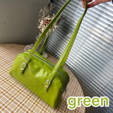 Fashion Women Green Big Shoulder Bags PU Leather Female Purse Handbags Large Capacity Ladies Daily Small Casual Tote