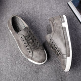 Fashion Sneakers Men Shoes Soft Leather Mens Casual Shoes Flat Male Footwear Classic Black White Shoes Yellow Grey Plus Size 45