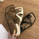 Sandals Women Summer New Korean Version Clip Toe Flip Flops Outdoor Fashion Flat Casual Non-slip Sandals Female Beach Mules