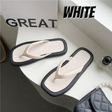 New Summer Flip Flops Slippers Fashion Korean Anti-slip Flat Sandals for Women Vacation Outing Casual Clip Toe Slides PVC