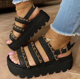 Women Sandals Fashion Platform Gladiator Sandals Open Toe Buckle Strappy Height increase Sandals Summer Women Sandalias