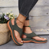 Summer Women Strap Sandals Women's Flats Open Toe Solid Casual Shoes Rome Wedges Thong Sandals Sexy Ladies Shoes