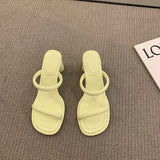 Summer Slides Open Toe Women Slipper Fashion Female Outdoor Thick Heel Sandal Slip On Beach Slides Sexy Pumps