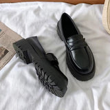 Womens Derby Shoes Black Flats British Style Casual Female Sneakers Ladies' Footwear Shallow Mouth Loafers With Fur Soft