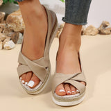 Fashion Peep Toe Wedge Sandals for Women Summer Lightweight Platform Gladiator Shoes Woman Plus Size Non Slip Beach Sandals