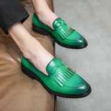 casual loafers Men Leather Shoes Fashion Wedding Party Shoes Luxury Men Designer Business Flats Shoes Large Size  tassel