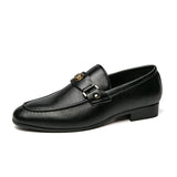 New Black Loafers Men Slip-On Round Toe Fashion Mens Dress Shoes Wedding Shoes for Men Size 38-47