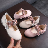 Girls Leather Shoes Autumn Fashion Flower Kids Princess Shoes Flat Heels Floral Little Girl Shoes Size 22-31