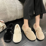 Shoes Woman Flats Mixed Colors Shallow Mouth Round Toe Casual Female Sneakers Autumn Slip-on Loafers Fur Modis Dress Winter Boat