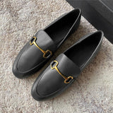 Moirnc Dutti Women Flat Loafers Women Genuine Leather Leather Round Toe Women Casual Shoes Handmade