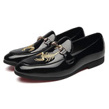 Men's Casual Leather Shoes Classic Slip-on Loafers Mens Driving Moccasins Men Embroidery Party Wedding Flats  Sizes 38-48