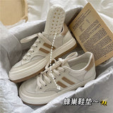 Women White Korean Flat Casual Canvas Sports Shoes Sneakers Platform Autumn Running Spring Rubber Vulcanize Trainers