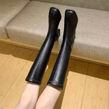 Boots Women Shoes Autumn Luxury Designer Boots-Women Round Toe Sexy Thigh High Heels High Sexy Fashion  Ladies Low Mid Calf