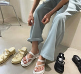 Summer Platform Women Slippers Clip Toe Slip On Shoes Ladies Casaul Wedges Female Outdoor Party Slides White sandalias mujer