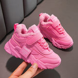 Spring New Kids Sneakers PU Girls Casual Mesh Solid Pink Light Boys White Hook & Loop Children Non-slip Sports Shoe Fashion