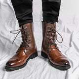 Cowboy Western Boots Retro Long Classic Boots Long Western Boots Vintage Male Combat Boots Leather Shoes for Men Motorcycle boot