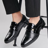 Luxury Black Leather Men Shoes for Wedding Formal Oxfords Plus Size 38-48 Business Casual Office Work Shoes Slip On Dress Shoes